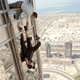 Tom Cruise dangles from the Burj Khalifa, currently the world’s tallest building, in Mission: Impossible—Ghost Protocol.